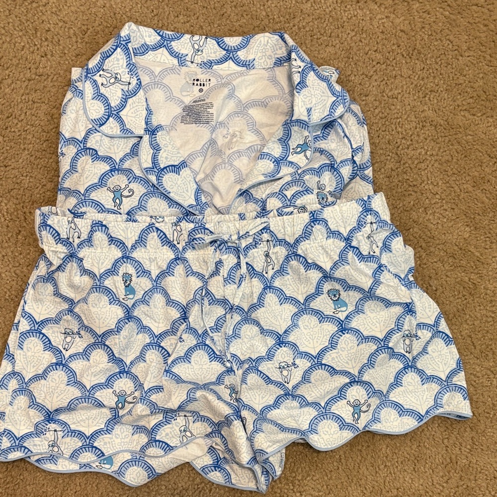 Roller Rabbit x Target Women's Geo Trellis Short Sleeves and Shorts Pajama Set
